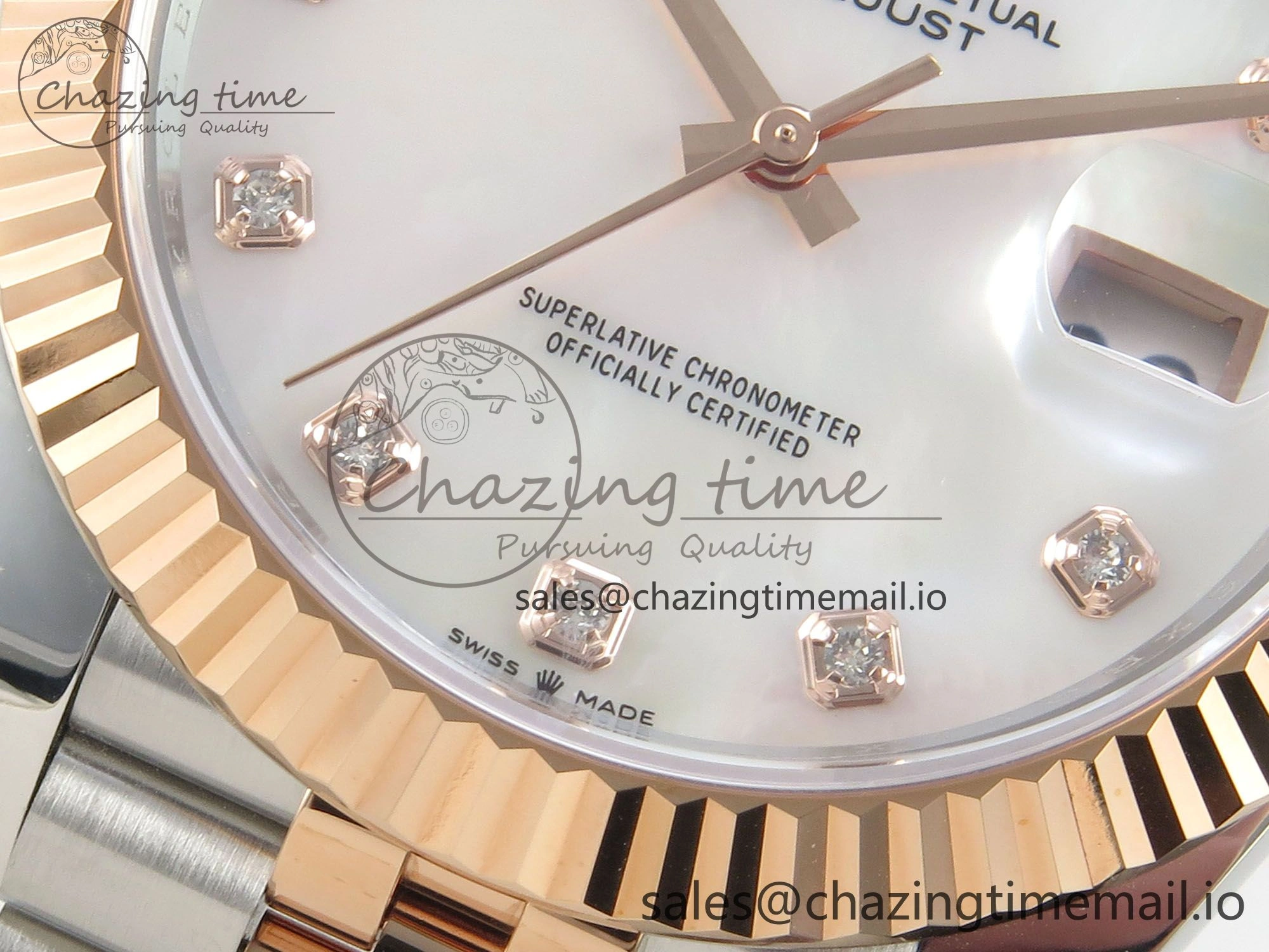 DateJust 41 126331 SS RG ARF 1:1 Best Edition White MOP Diamonds  Dial on Jubilee Bracelet SH3235 (Weighted)
