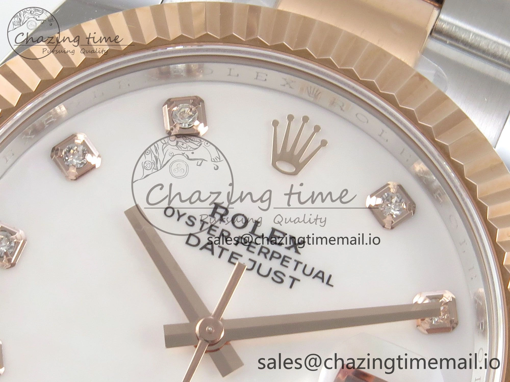 DateJust 41 126331 SS RG ARF 1:1 Best Edition White MOP Diamonds Dial on Oyster Bracelet SH3235 (Weighted)