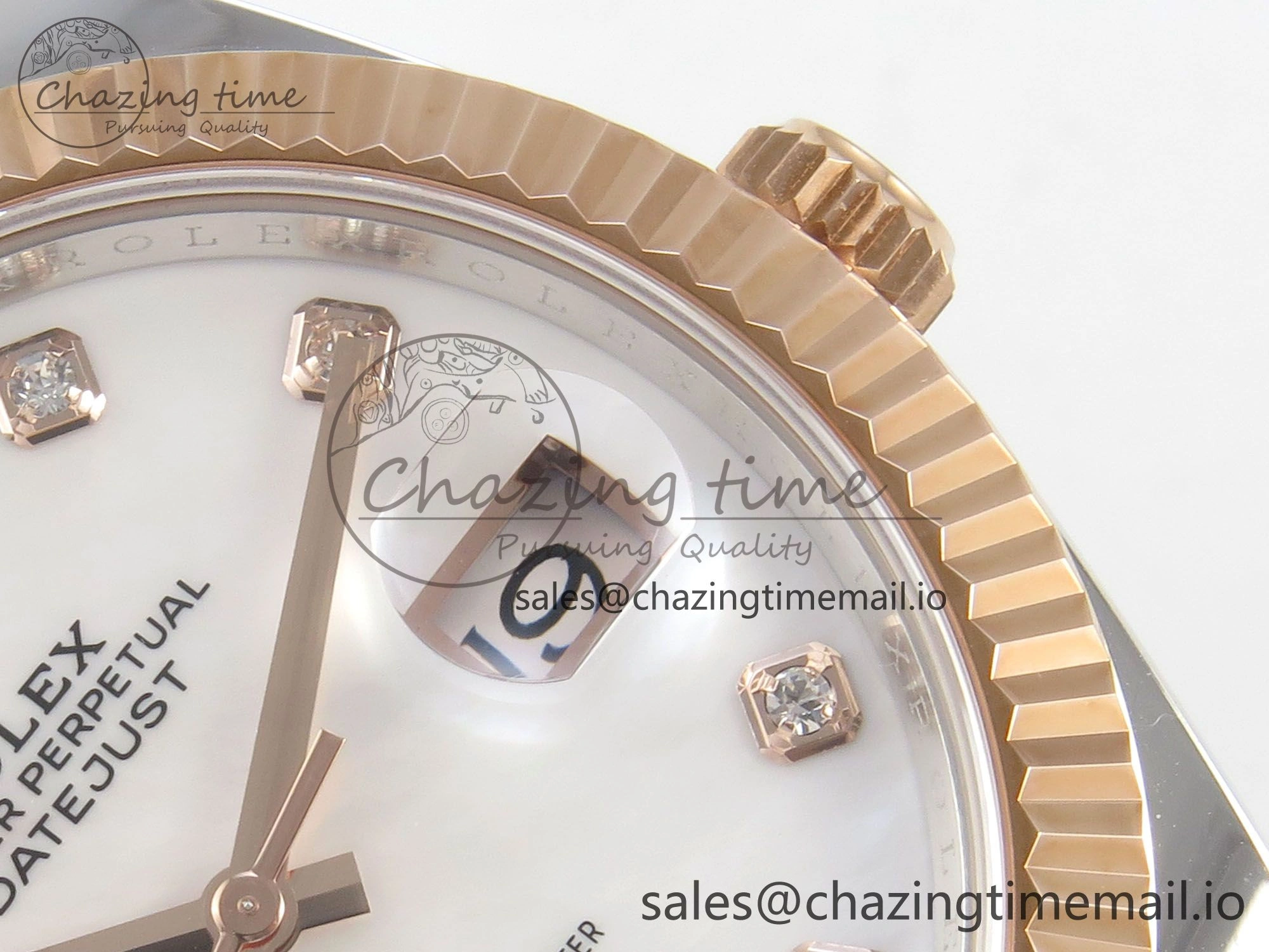 DateJust 41 126331 SS RG ARF 1:1 Best Edition White MOP Diamonds Dial on Oyster Bracelet SH3235 (Weighted)
