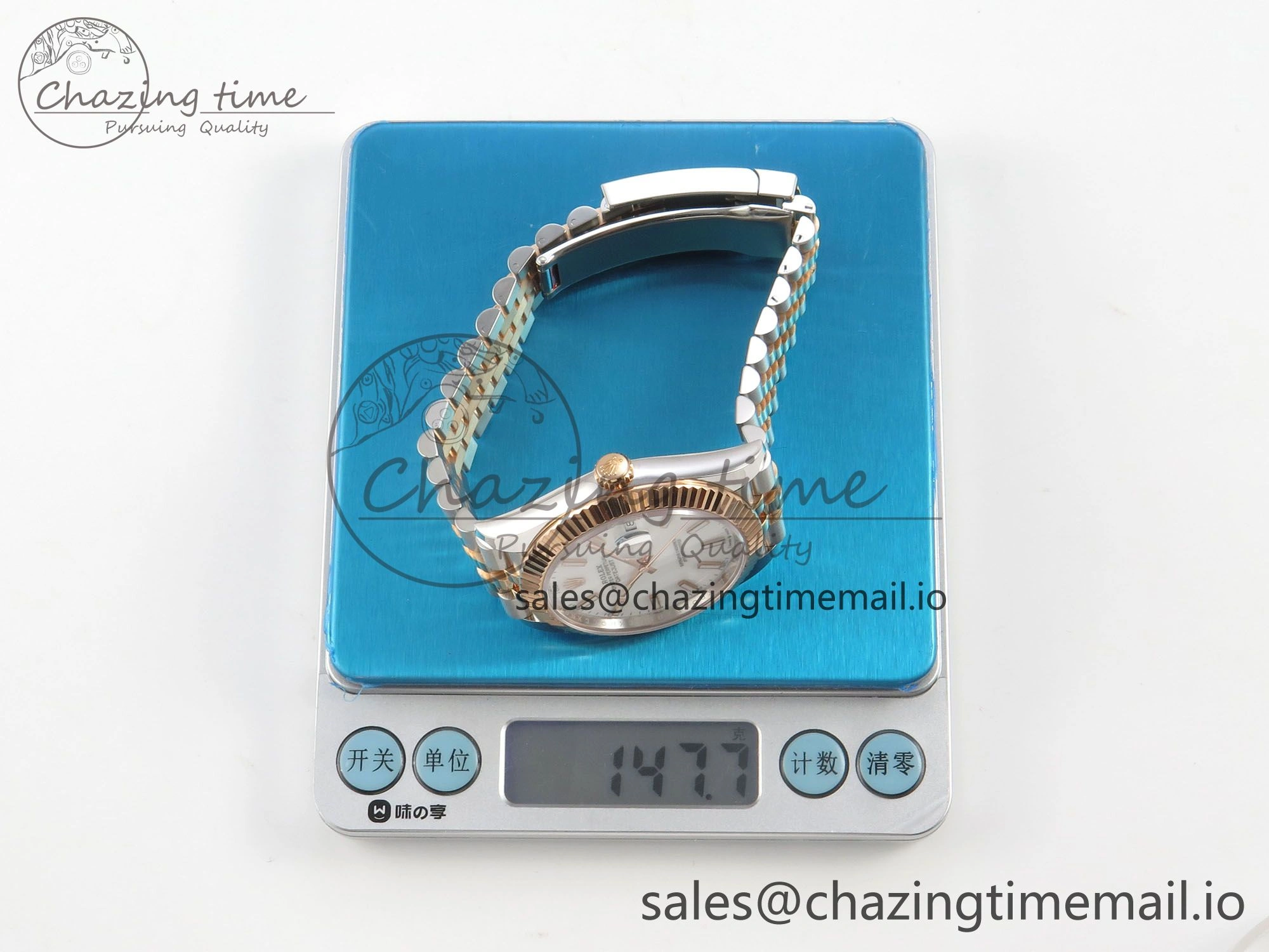 DateJust 41 126331 SS RG ARF 1:1 Best Edition White Stick Dial on Jubilee Bracelet SH3235 (Weighted)