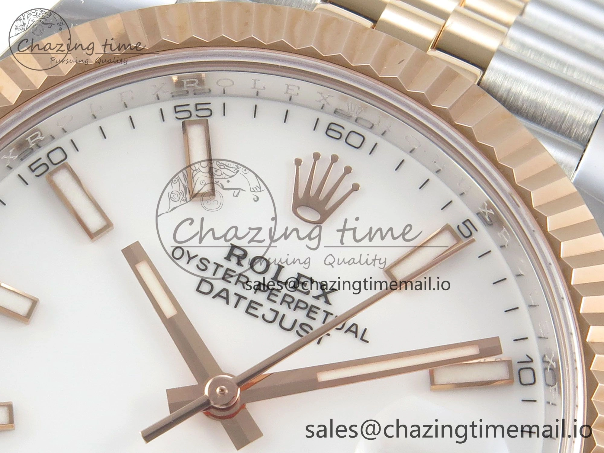 DateJust 41 126331 SS RG ARF 1:1 Best Edition White Stick Dial on Jubilee Bracelet SH3235 (Weighted)