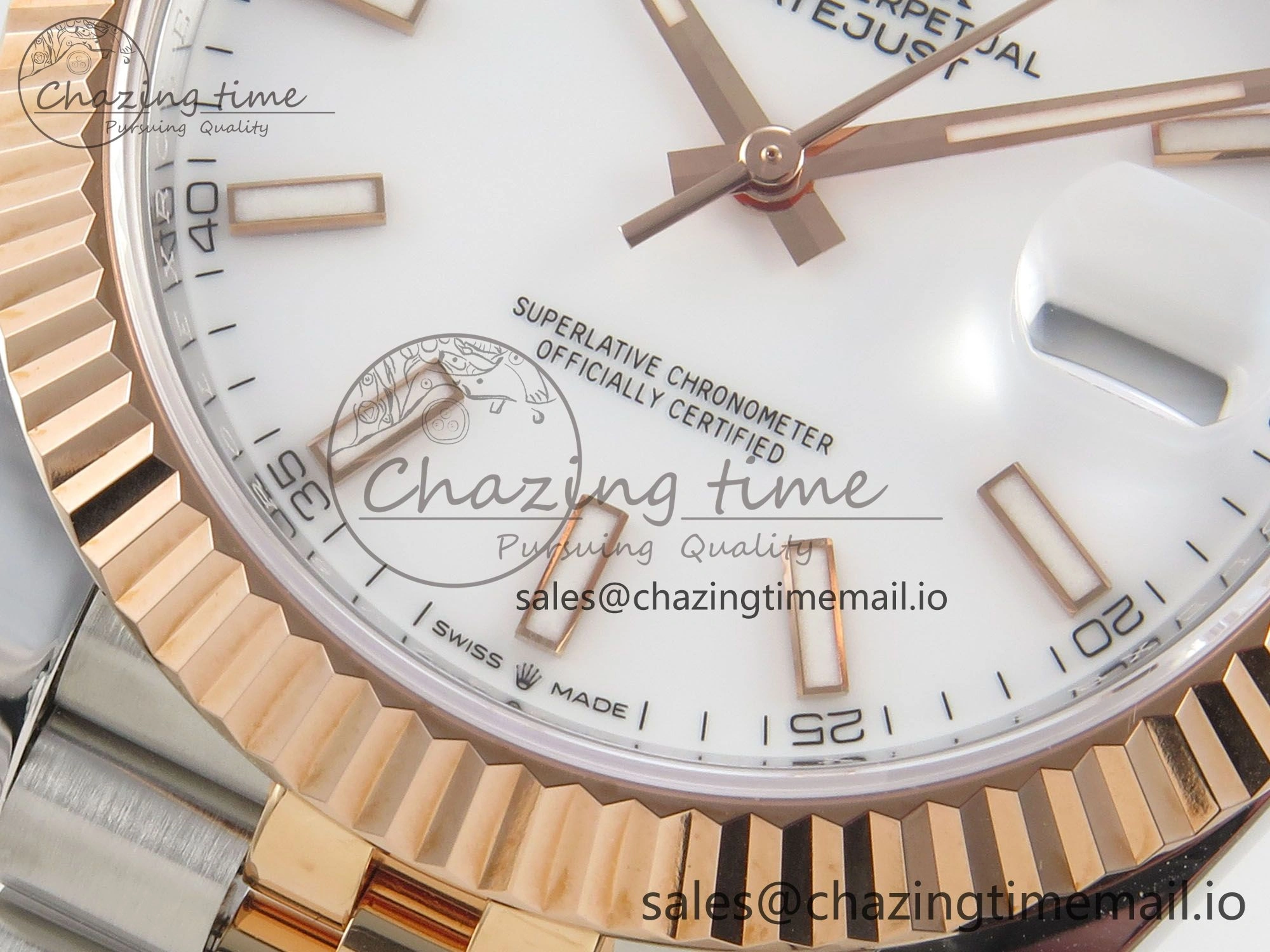 DateJust 41 126331 SS RG ARF 1:1 Best Edition White Stick Dial on Jubilee Bracelet SH3235 (Weighted)