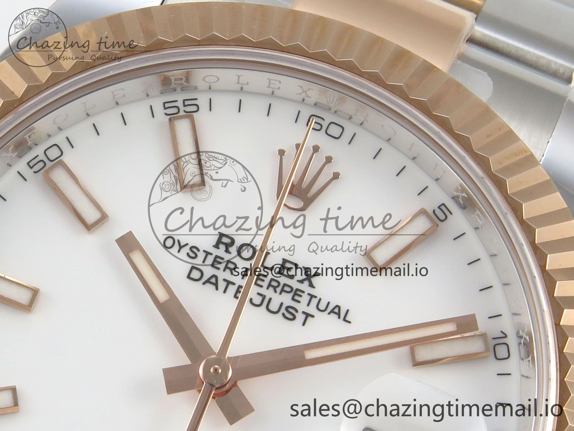 DateJust 41 126331 SS RG ARF 1:1 Best Edition White Stick Dial on Oyster Bracelet SH3235 (Weighted)