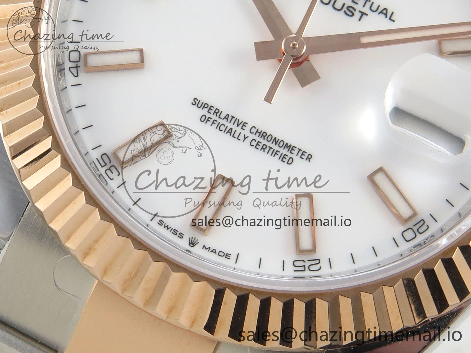 DateJust 41 126331 SS RG ARF 1:1 Best Edition White Stick Dial on Oyster Bracelet SH3235 (Weighted)