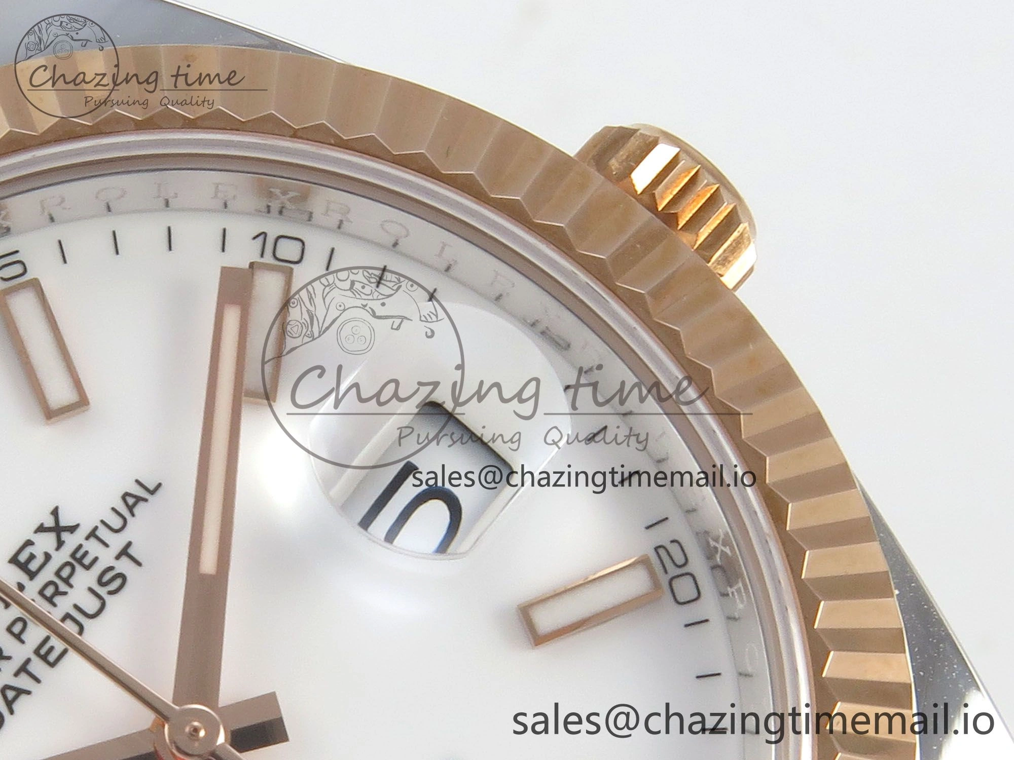 DateJust 41 126331 SS RG ARF 1:1 Best Edition White Stick Dial on Oyster Bracelet SH3235 (Weighted)