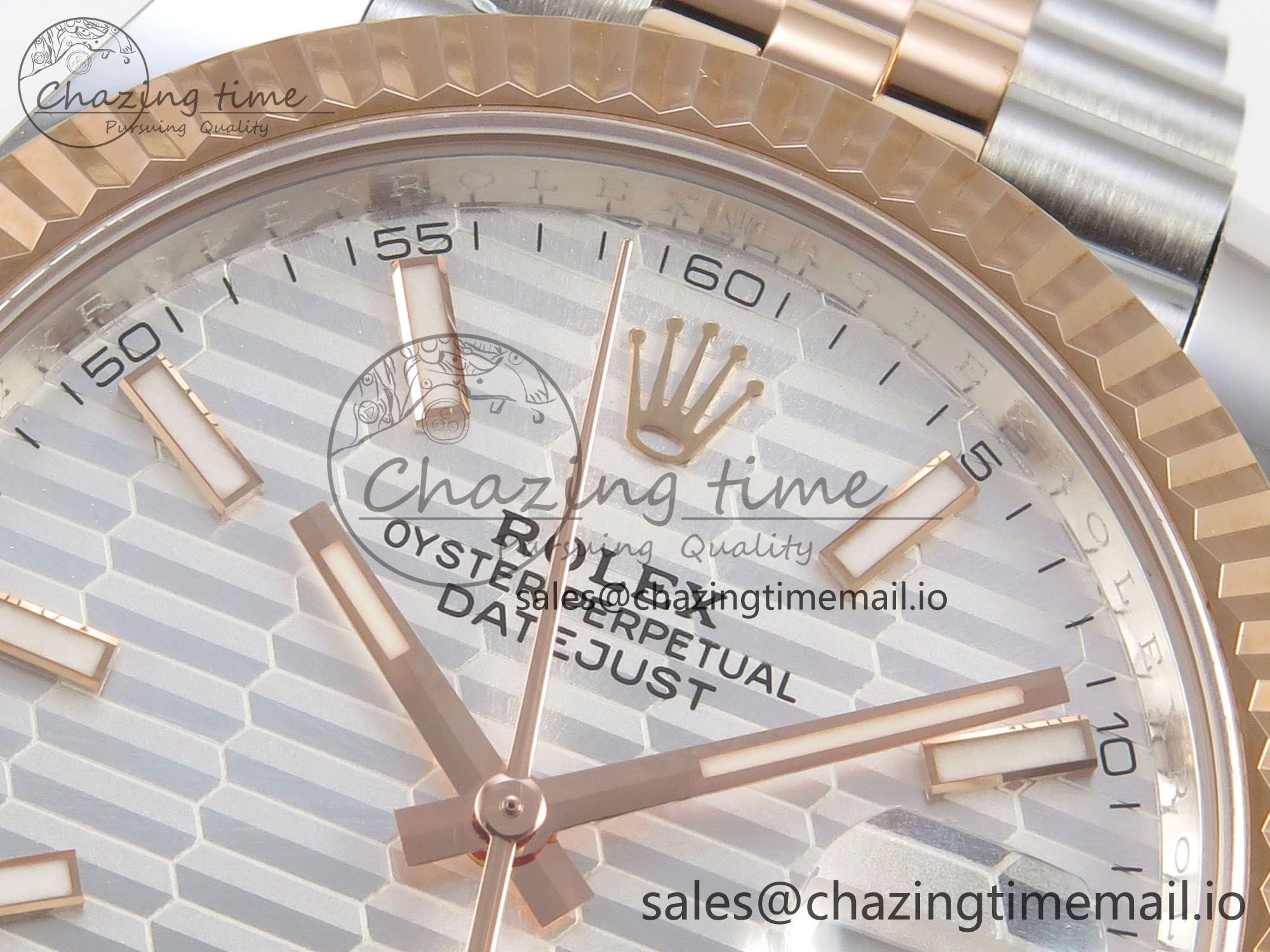 DateJust 41 126331 SS RG ARF 1:1 Best Edition White Texture Stick Dial on Jubilee Bracelet SH3235 (Weighted)
