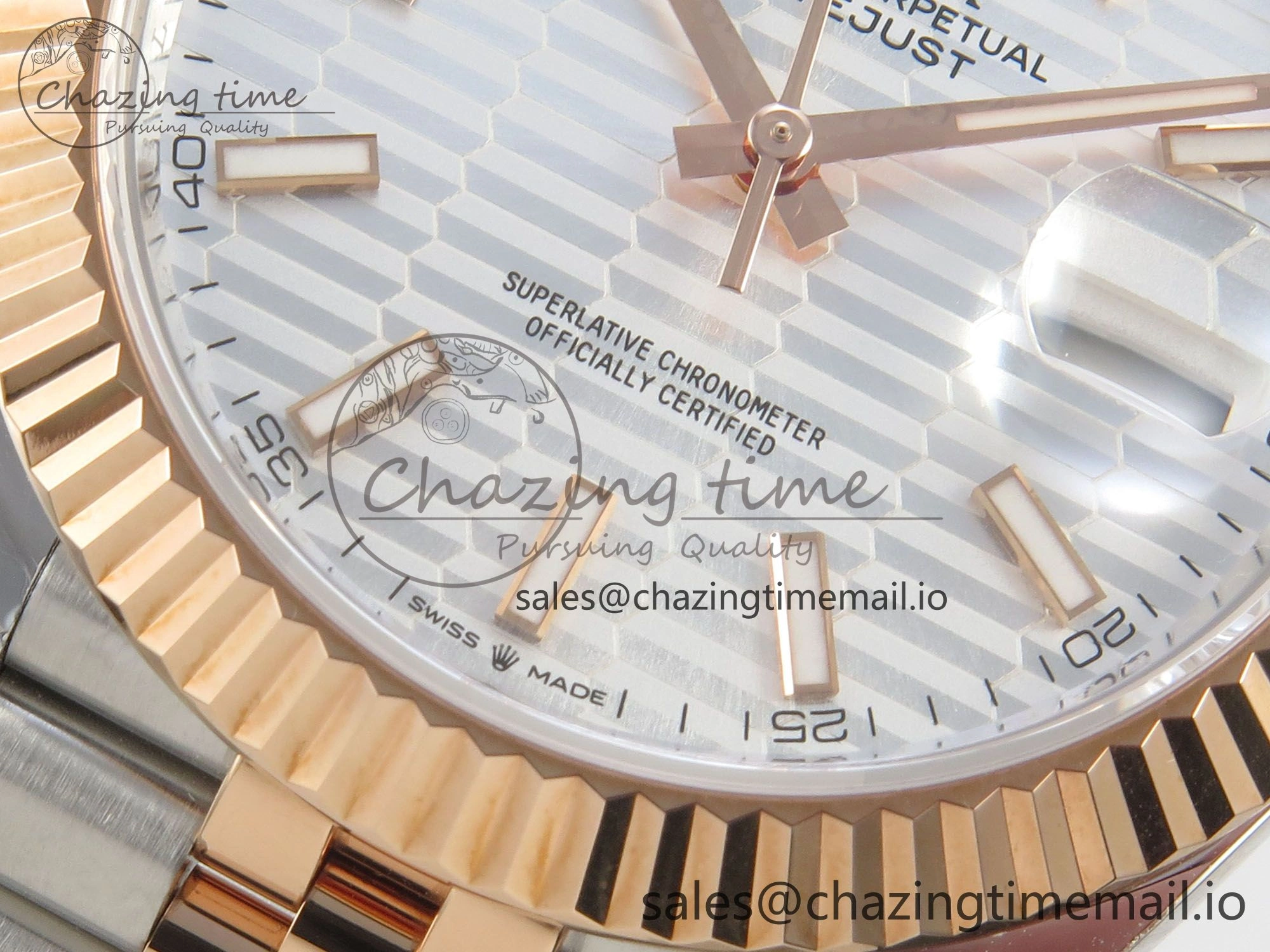 DateJust 41 126331 SS RG ARF 1:1 Best Edition White Texture Stick Dial on Jubilee Bracelet SH3235 (Weighted)
