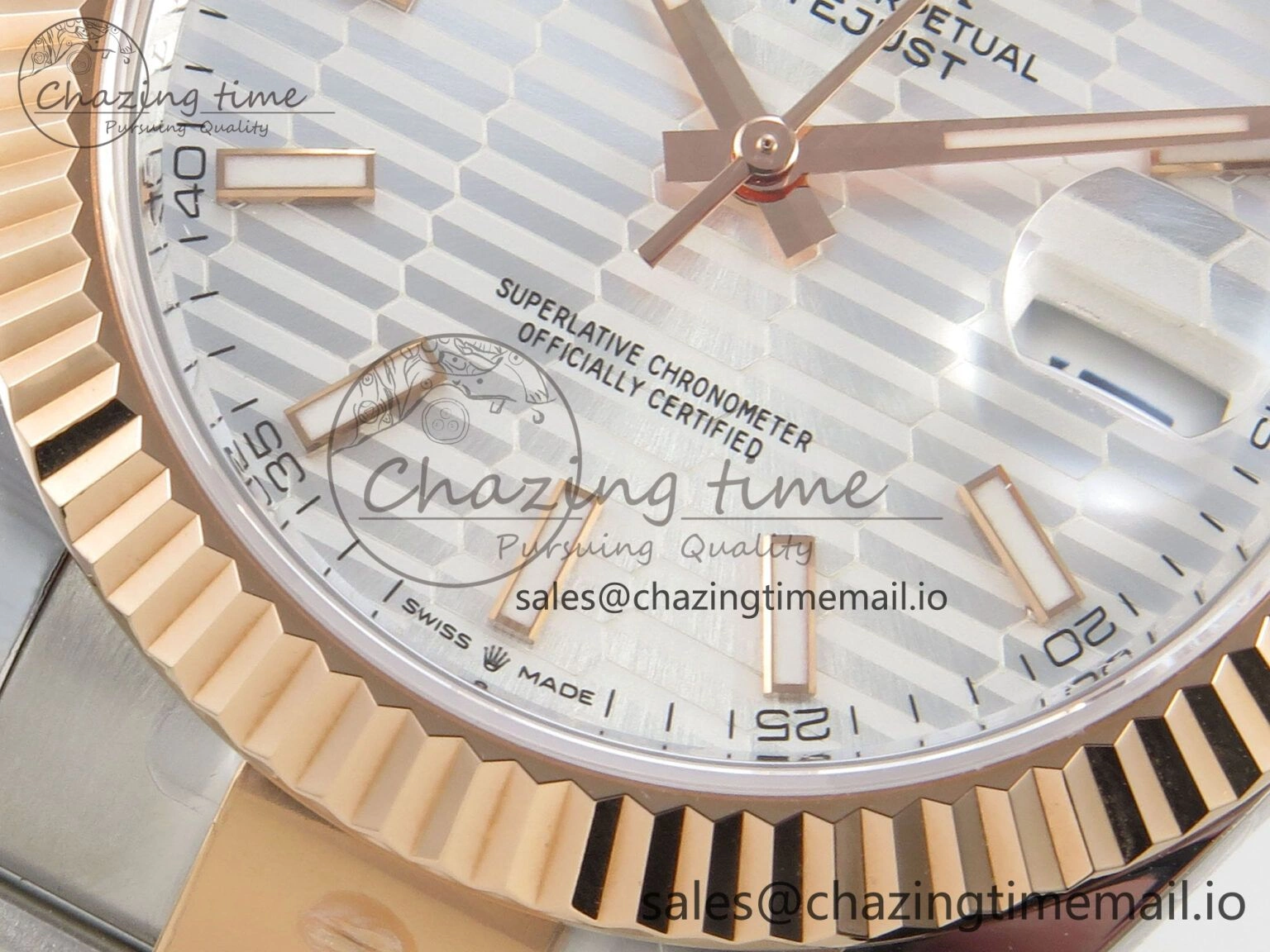 DateJust 41 126331 SS RG ARF 1:1 Best Edition White Texture Stick Dial on Oyster Bracelet SH3235 (Weighted)