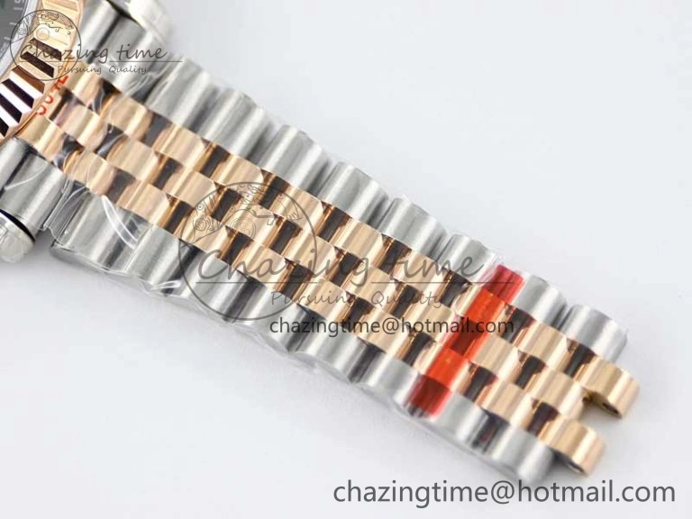 DateJust 41 126331 SS RG TWF 1:1 Best Edition 904L Steel Gray Dial Green Roman on SS RG Jubilee Bracelet VR3235