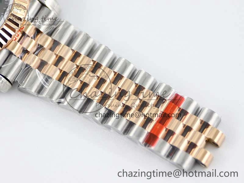 DateJust 41 126331 SS RG TWF 1:1 Best Edition 904L Steel Gray Dial Green Roman on SS RG Jubilee Bracelet VR3235