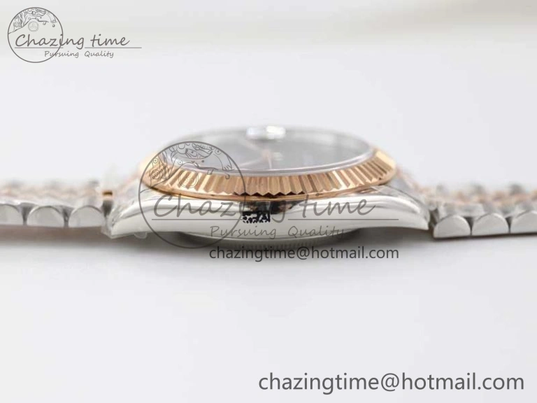 DateJust 41 126331 SS RG TWF 1:1 Best Edition 904L Steel Gray Dial Green Roman on SS RG Jubilee Bracelet VR3235