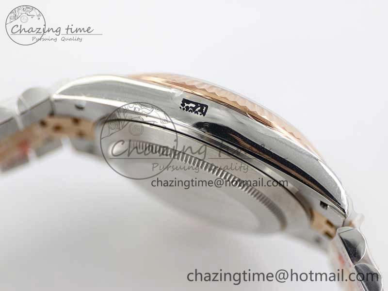 DateJust 41 126331 SS RG TWF 1:1 Best Edition 904L Steel Gray Dial Green Roman on SS RG Jubilee Bracelet VR3235