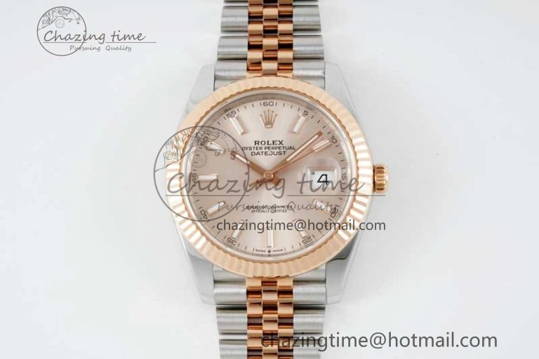 DateJust 41 126331 VSF 1:1 Best Edition 904L Steel RG Dial on SS RG Jubilee Bracelet VS3235