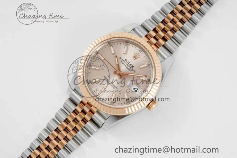 DateJust 41 126331 VSF 1:1 Best Edition 904L Steel RG Dial on SS RG Jubilee Bracelet VS3235