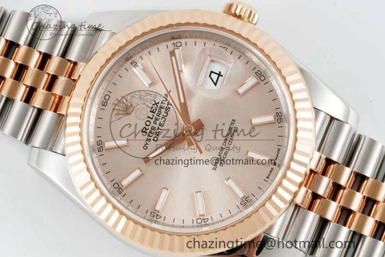 DateJust 41 126331 VSF 1:1 Best Edition 904L Steel RG Dial on SS RG Jubilee Bracelet VS3235