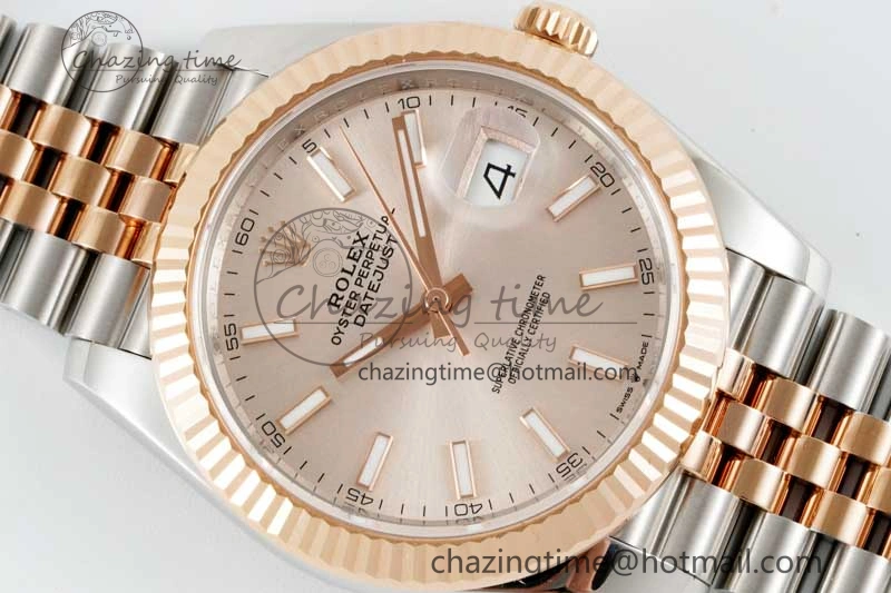 DateJust 41 126331 VSF 1:1 Best Edition 904L Steel RG Dial on SS RG Jubilee Bracelet VS3235