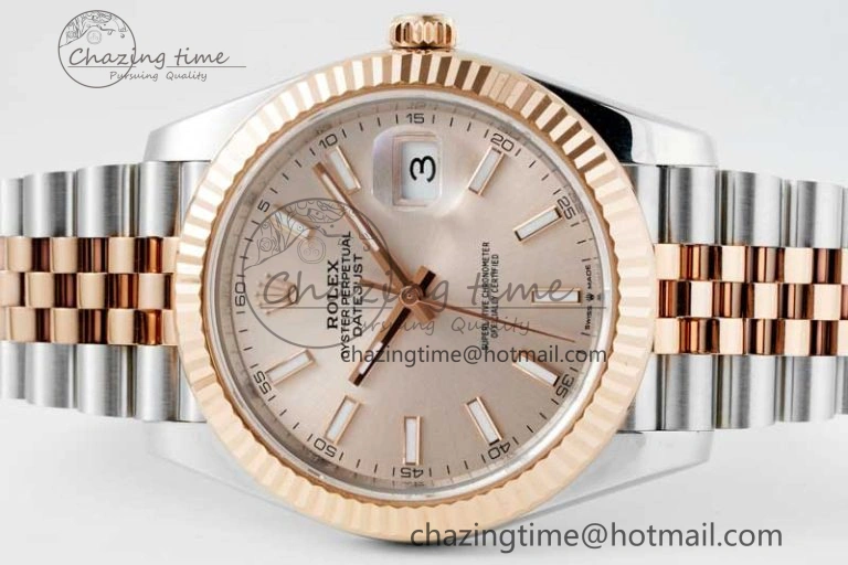 DateJust 41 126331 VSF 1:1 Best Edition 904L Steel RG Dial on SS RG Jubilee Bracelet VS3235
