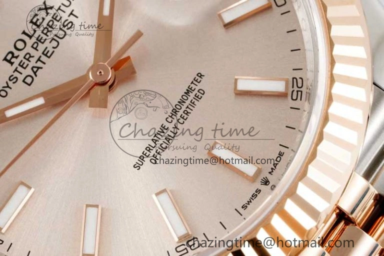 DateJust 41 126331 VSF 1:1 Best Edition 904L Steel RG Dial on SS RG Jubilee Bracelet VS3235