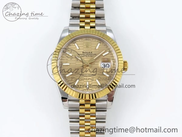 DateJust 41 126331 VSF 1:1 Best Edition 904L Steel Yellow Gold Textured Dial on SS YG Jubilee Bracelet VS3235