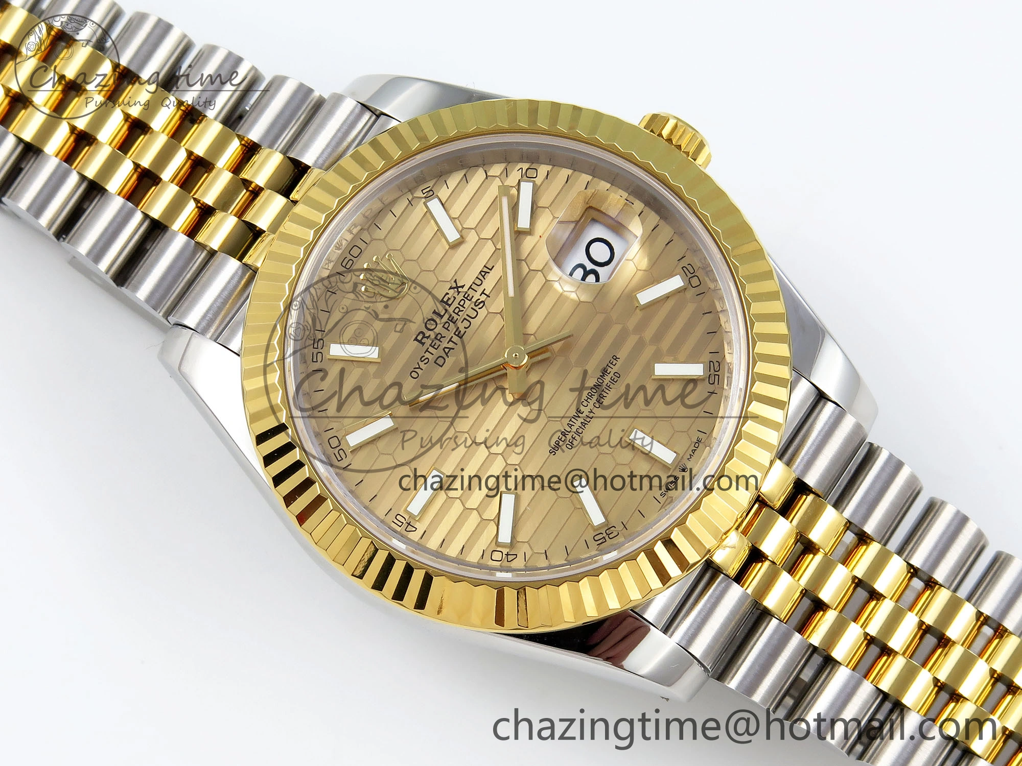 DateJust 41 126331 VSF 1:1 Best Edition 904L Steel Yellow Gold Textured Dial on SS YG Jubilee Bracelet VS3235