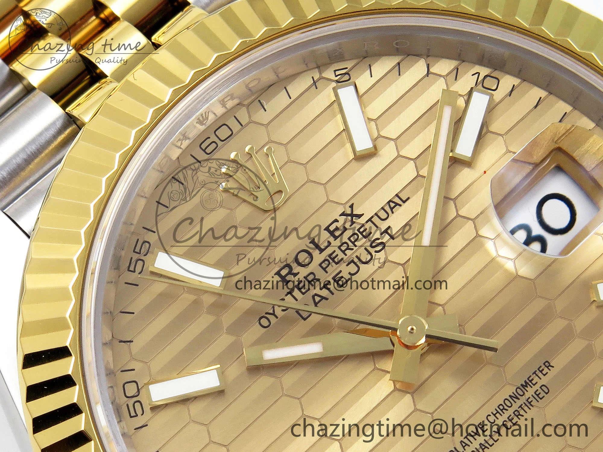 DateJust 41 126331 VSF 1:1 Best Edition 904L Steel Yellow Gold Textured Dial on SS YG Jubilee Bracelet VS3235