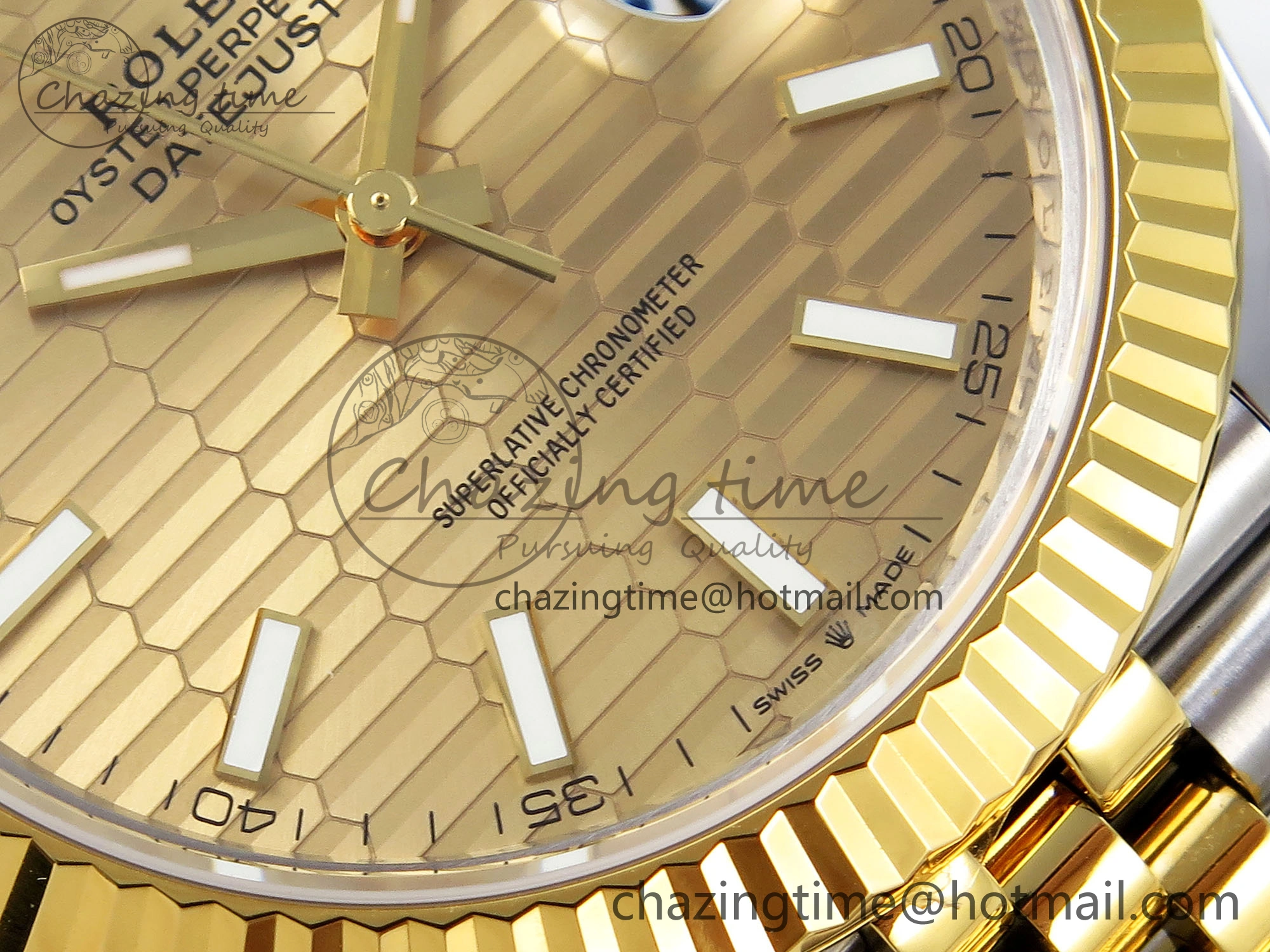 DateJust 41 126331 VSF 1:1 Best Edition 904L Steel Yellow Gold Textured Dial on SS YG Jubilee Bracelet VS3235