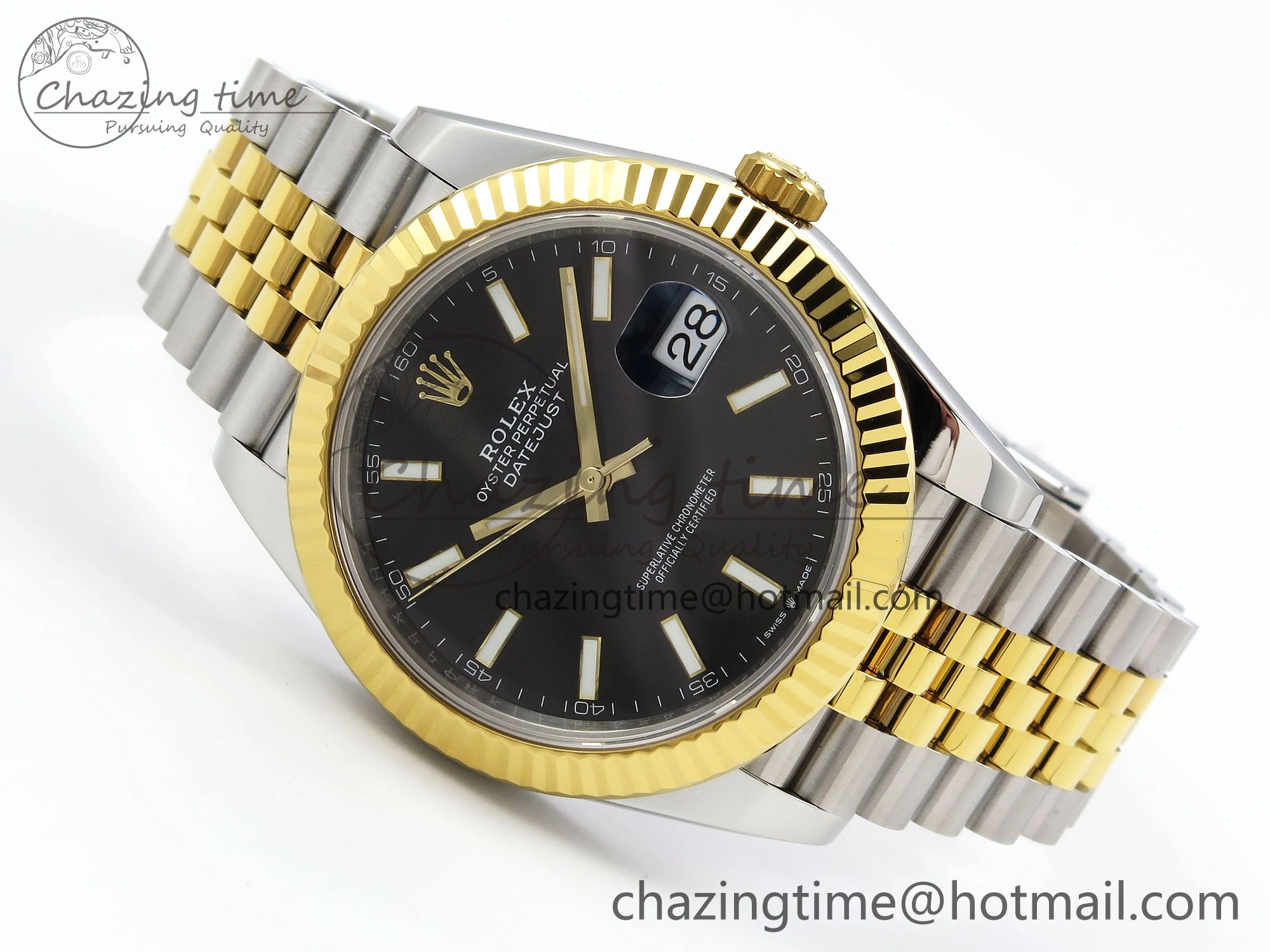 DateJust 41 126333 904L SS VSF 1:1 Best Edition Black Stick Dial on Jubilee Bracelet VS3235