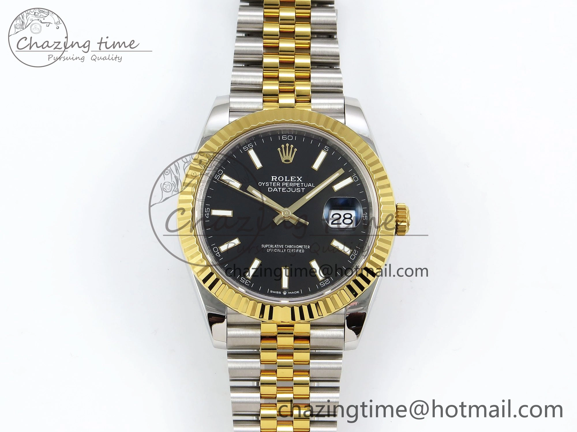 DateJust 41 126333 904L SS VSF 1:1 Best Edition Black Stick Dial on Jubilee Bracelet VS3235