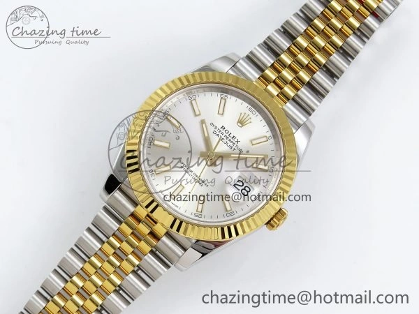 DateJust 41 126333 904L SS VSF 1:1 Best Edition Silver Stick Dial on Jubilee Bracelet VS3235
