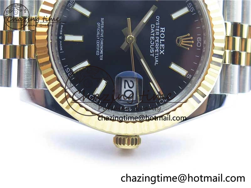 DateJust 41 126333 904L SS YG VSF 1:1 Best Edition Black Dial on 904L Jubilee Bracelet VS3235