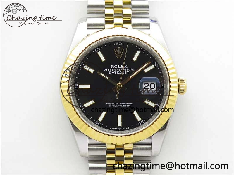 DateJust 41 126333 904L SS YG VSF 1:1 Best Edition Black Dial on 904L Jubilee Bracelet VS3235