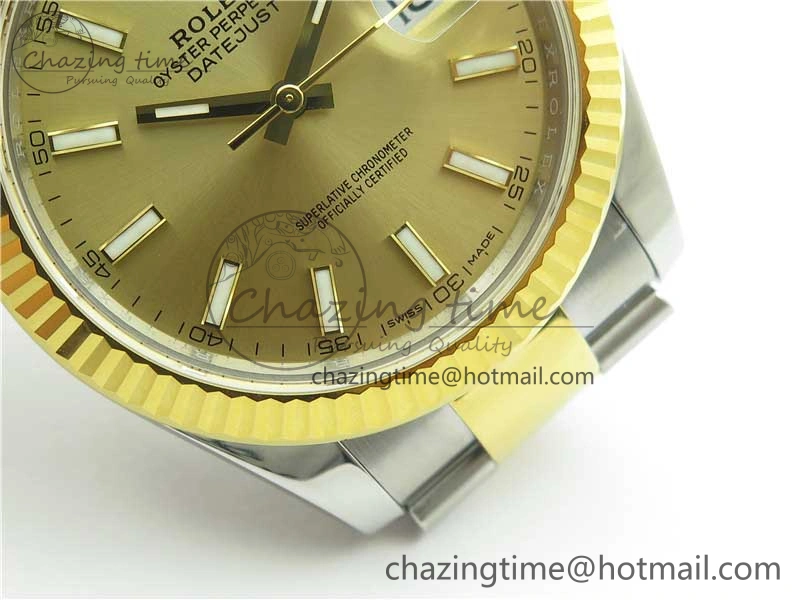 DateJust 41 126333 904L SS YG VSF 1:1 Best Edition YG Dial on Oyster Bracelet VS3235