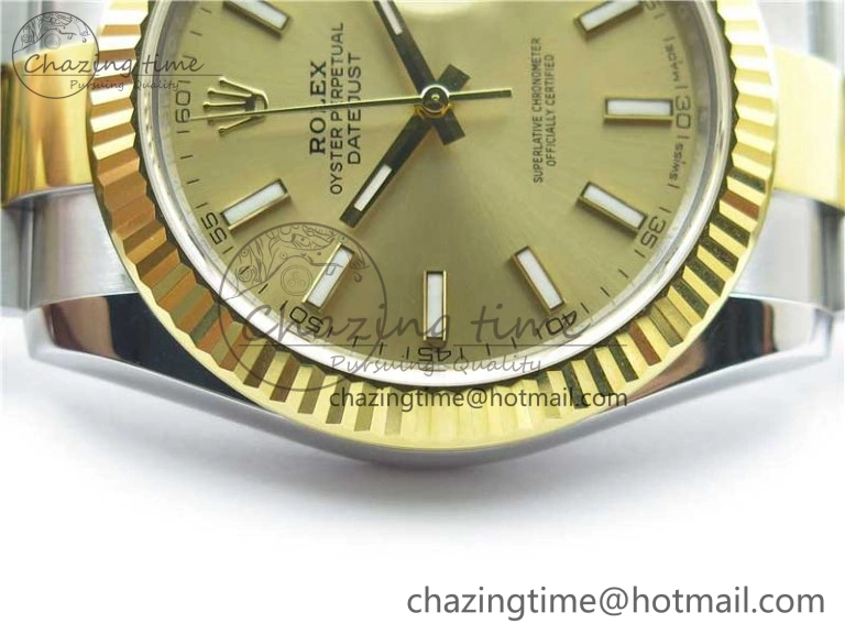 DateJust 41 126333 904L SS YG VSF 1:1 Best Edition YG Dial on Oyster Bracelet VS3235