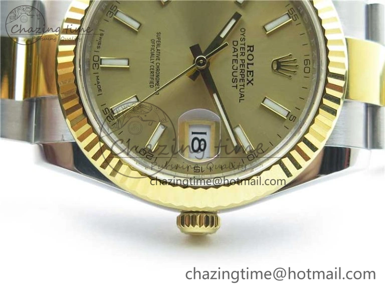 DateJust 41 126333 904L SS YG VSF 1:1 Best Edition YG Dial on Oyster Bracelet VS3235
