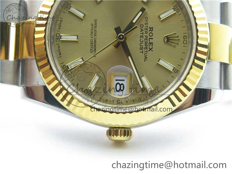 DateJust 41 126333 904L SS YG VSF 1:1 Best Edition YG Dial on Oyster Bracelet VS3235