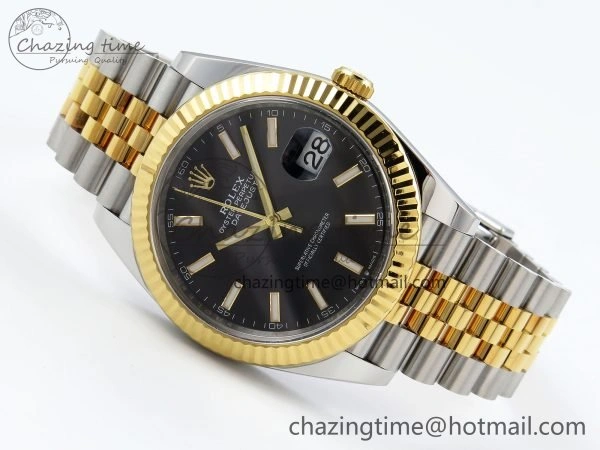 DateJust 41 126333 Clean 1:1 Best Edition 904L Steel Black Stick Dial on SS YG Jubilee Bracelet VR3235