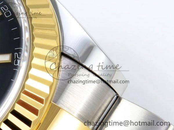 DateJust 41 126333 Clean 1:1 Best Edition 904L Steel Black Stick Dial on SS YG Oyster Bracelet VR3235