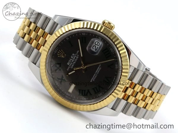 DateJust 41 126333 Clean 1:1 Best Edition 904L Steel Gray Dial Green Roman Marker on SS YG Jubilee Bracelet VR3235