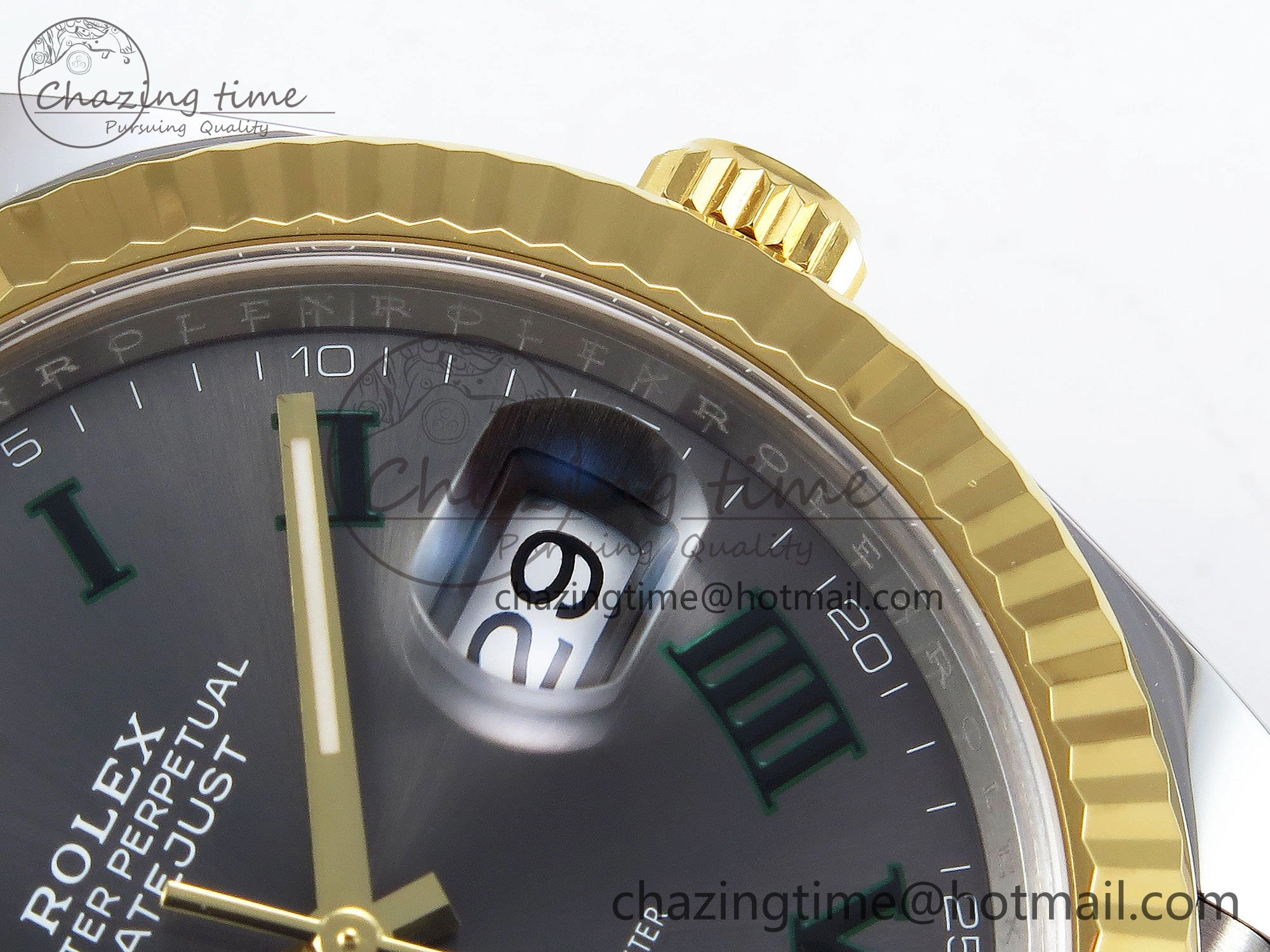 DateJust 41 126333 Clean 1:1 Best Edition 904L Steel Gray Dial Green Roman Marker on SS YG Jubilee Bracelet VR3235