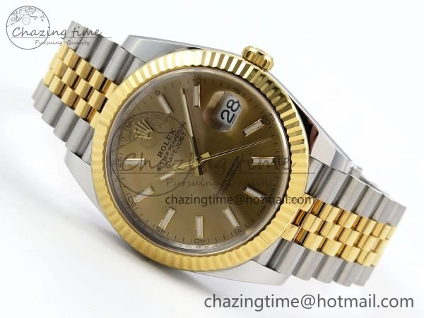 DateJust 41 126333 Clean 1:1 Best Edition 904L Steel YG Stick Dial on SS YG Jubilee Bracelet VR3235