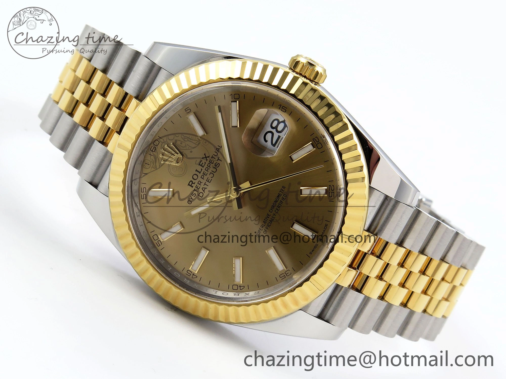 DateJust 41 126333 Clean 1:1 Best Edition 904L Steel YG Stick Dial on SS YG Jubilee Bracelet VR3235