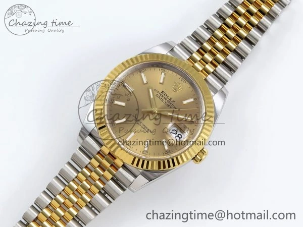 DateJust 41 126333 Clean 1:1 Best Edition 904L Steel YG Stick Dial on SS YG Jubilee Bracelet VR3235