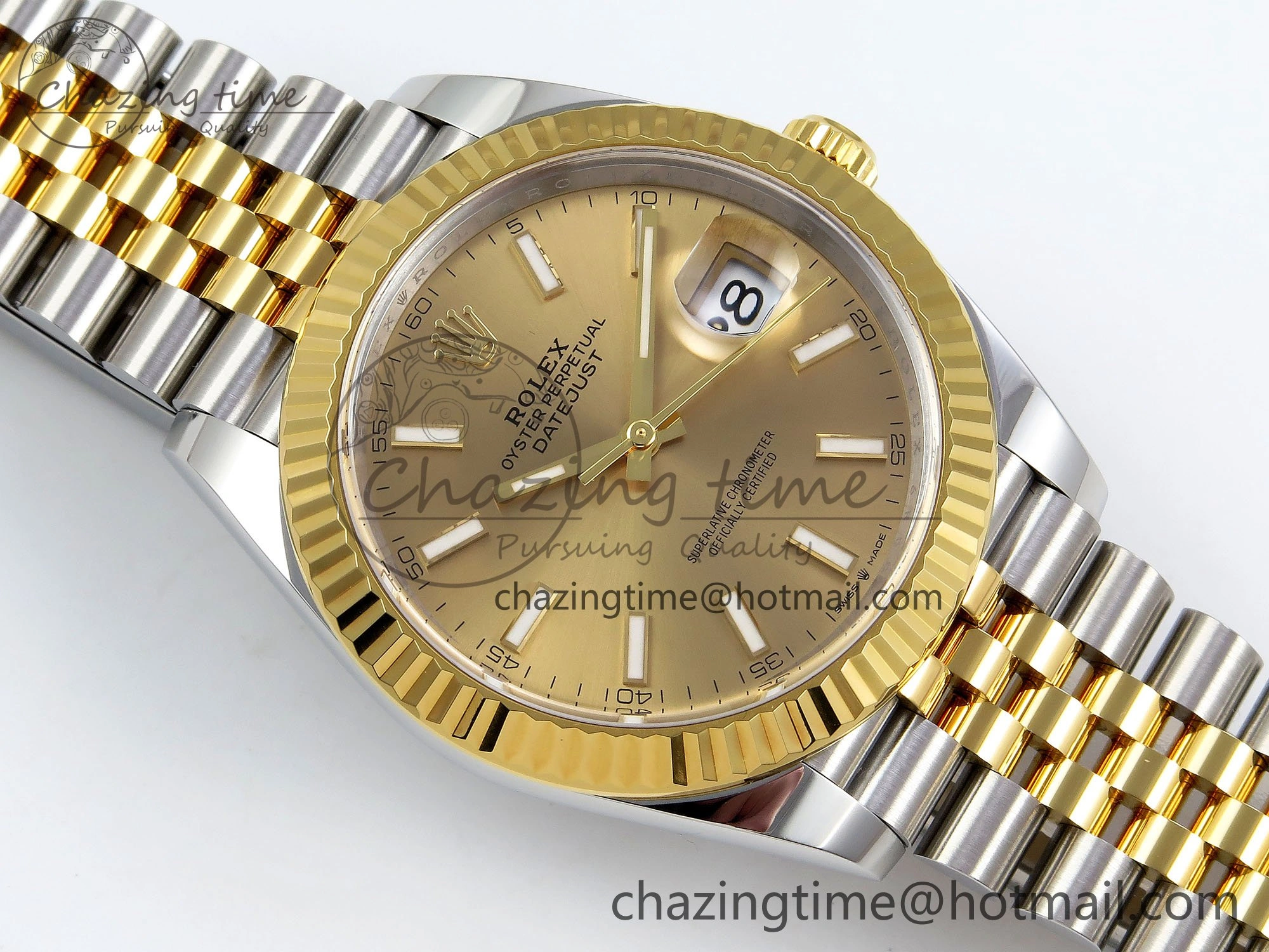 DateJust 41 126333 Clean 1:1 Best Edition 904L Steel YG Stick Dial on SS YG Jubilee Bracelet VR3235