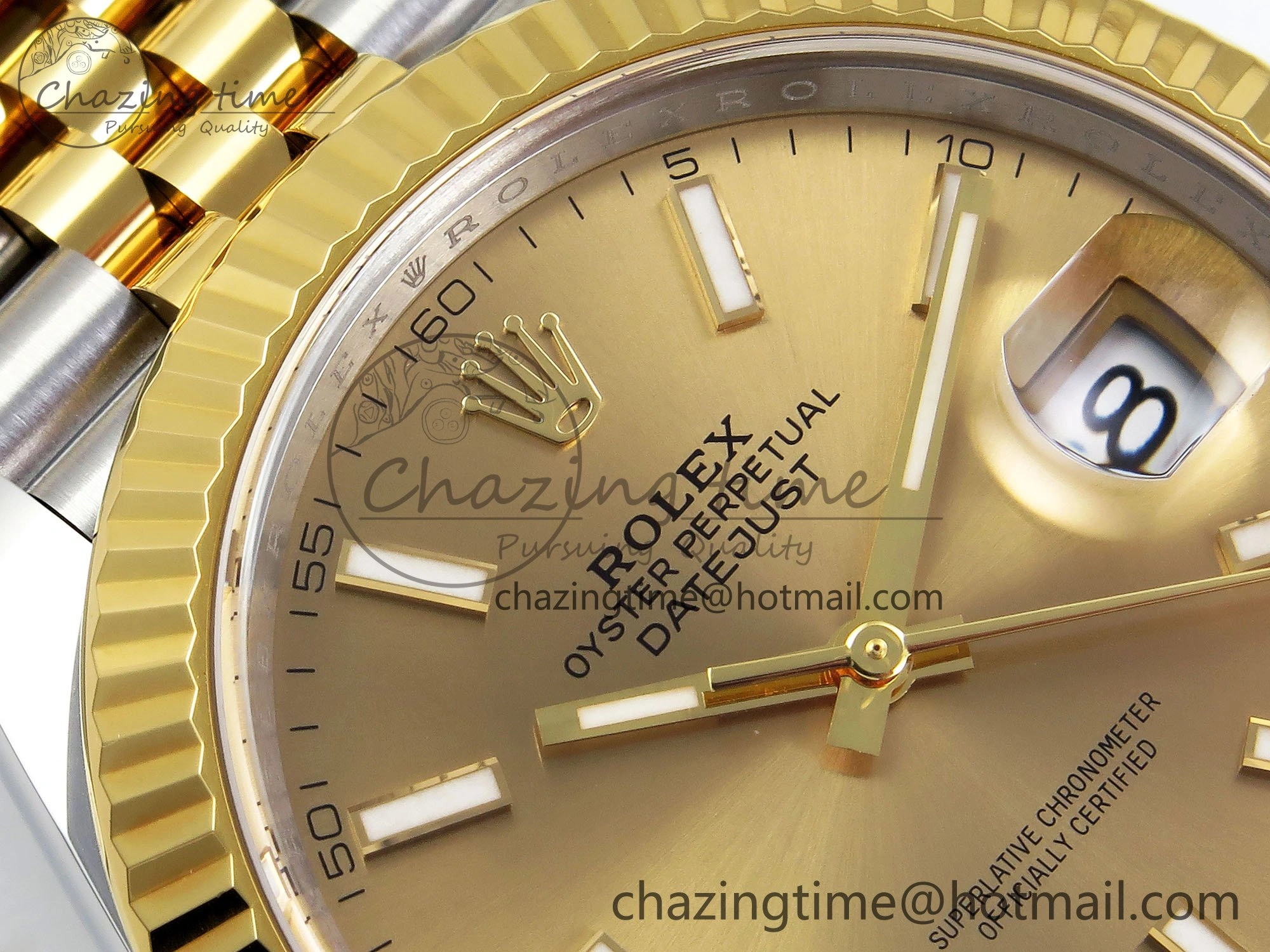 DateJust 41 126333 Clean 1:1 Best Edition 904L Steel YG Stick Dial on SS YG Jubilee Bracelet VR3235