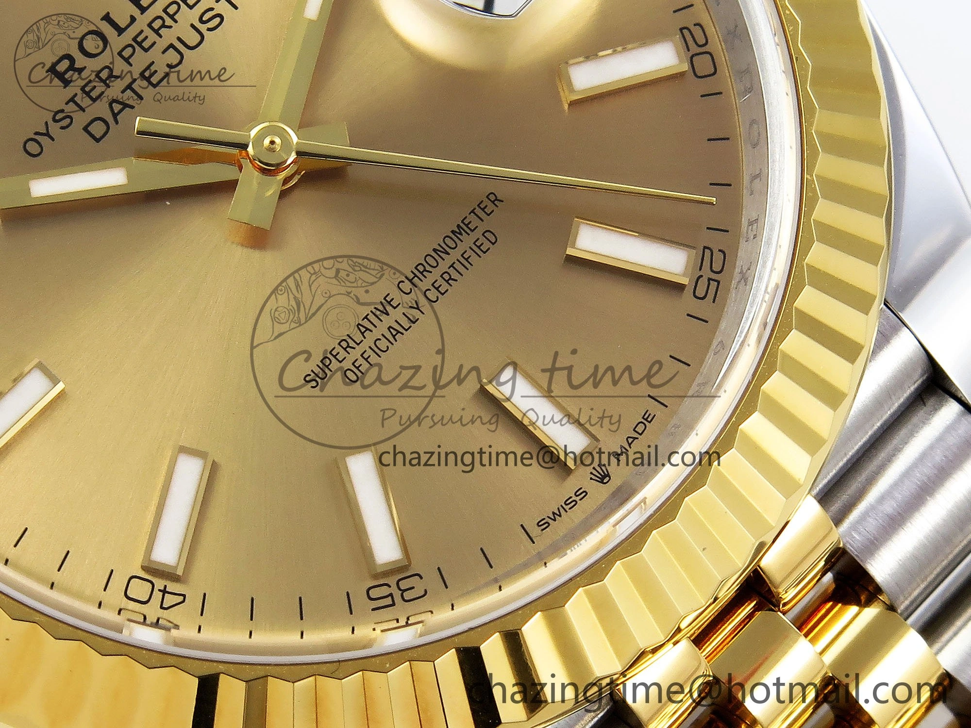 DateJust 41 126333 Clean 1:1 Best Edition 904L Steel YG Stick Dial on SS YG Jubilee Bracelet VR3235