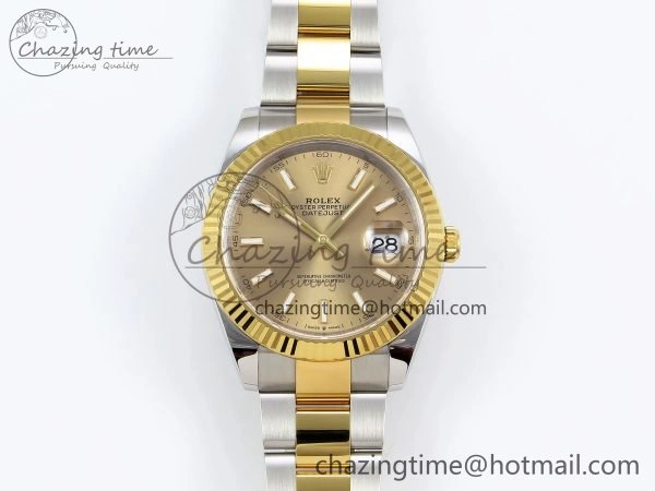 DateJust 41 126333 Clean 1:1 Best Edition 904L Steel YG Stick Dial on SS YG Oyster Bracelet VR3235
