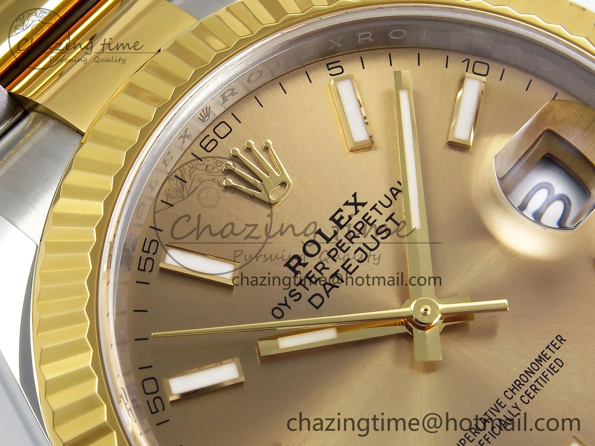 DateJust 41 126333 Clean 1:1 Best Edition 904L Steel YG Stick Dial on SS YG Oyster Bracelet VR3235