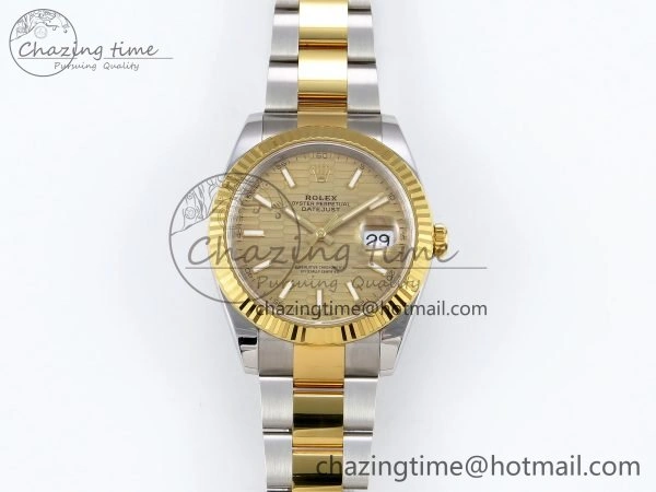 DateJust 41 126333 Clean 1:1 Best Edition 904L Steel YG Textured Dial on SS YG Oyster Bracelet VR3235