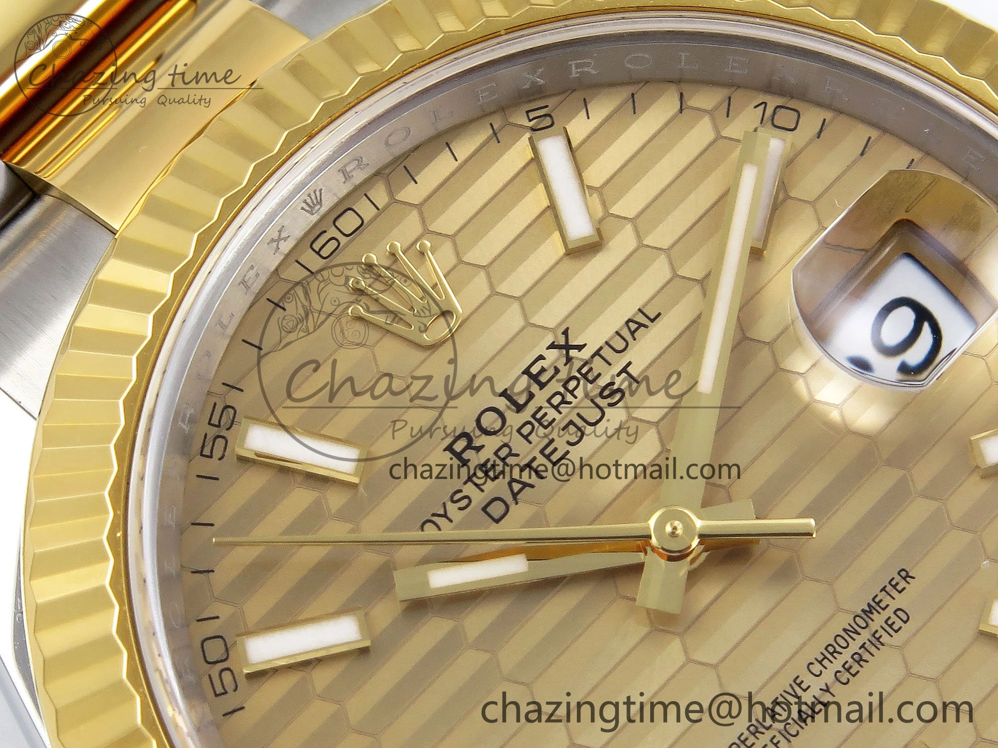 DateJust 41 126333 Clean 1:1 Best Edition 904L Steel YG Textured Dial on SS YG Oyster Bracelet VR3235