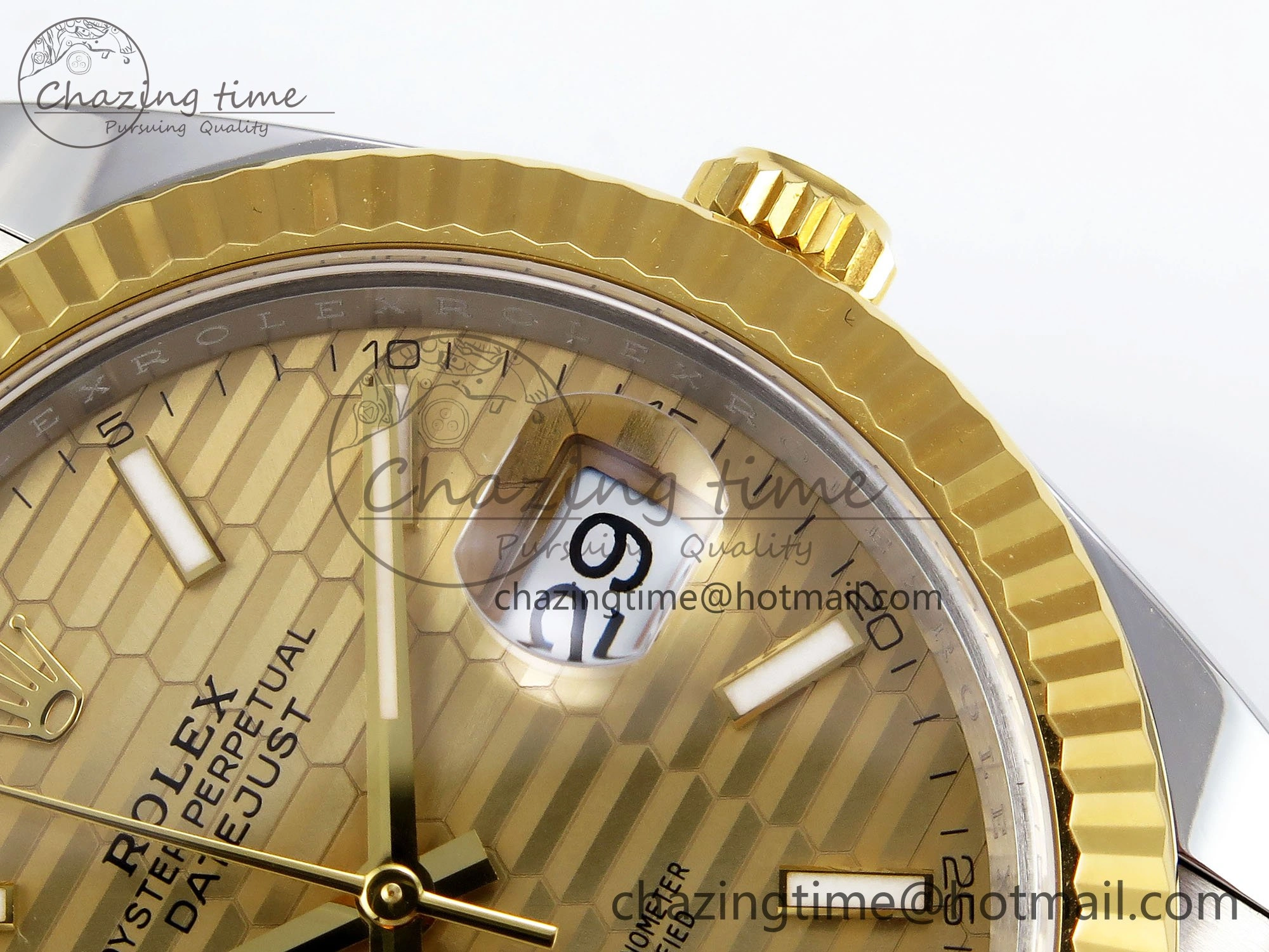 DateJust 41 126333 Clean 1:1 Best Edition 904L Steel YG Textured Dial on SS YG Oyster Bracelet VR3235